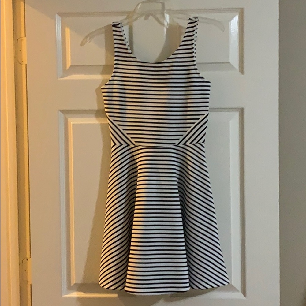 White and black dress